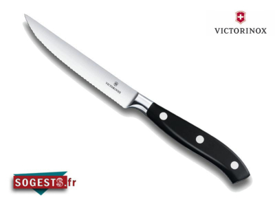 Couteau à steak Victorinox forgé lame 12 cm crantée, manche polyoxyméthylène (POM)