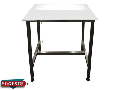 Table de filetage lumineuse piètement inox AISI 304