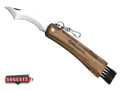 Couteau à Champignons MASERIN lame spéciale inox manche Olivier 12 cm