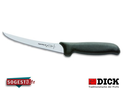 Couteau à désosser DICK EXPERTGRIP 2K lame courbée rigide 13 cm manche noir
