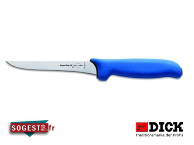 Couteau à désosser DICK EXPERTGRIP 2K lame droite 13 cm manche bleu