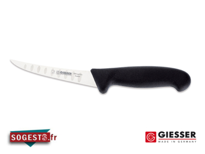 Couteau à désosser GIESSER-MESSER lame courbée alvéolée rigide 13, 15 ou 17 cm