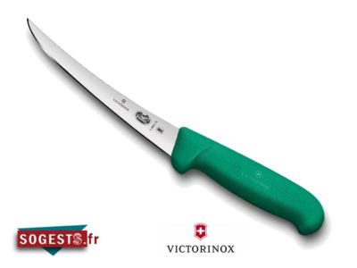 Couteau à désosser VICTORINOX lame rigide courbée 12 ou 15 cm manche vert