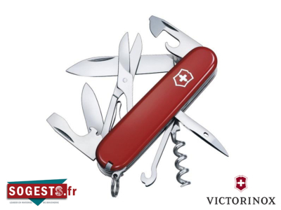 Couteau Suisse VICTORINOX CLIMBER rouge Manche 91 mm. 15 FONCTIONS (8 PIECES).