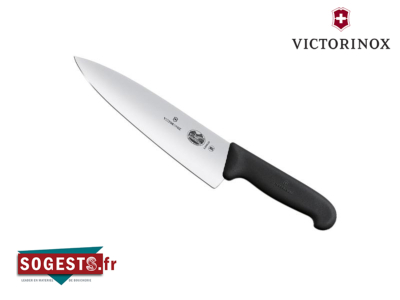 Couteau à découper VICTORINOX lame extra-large droite 20 cm manche fibrox noir