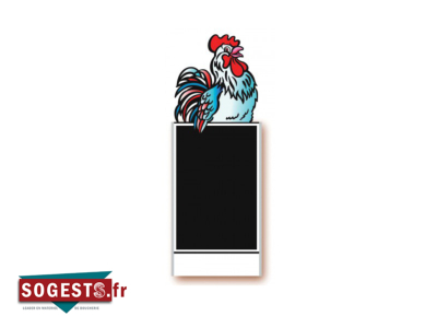 Figurine de trottoir Boucherie « Coq Tricolore » 60 x 150 cm